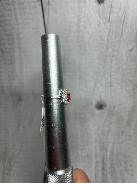 S925 Ruby and Zircon Adjustable Ring