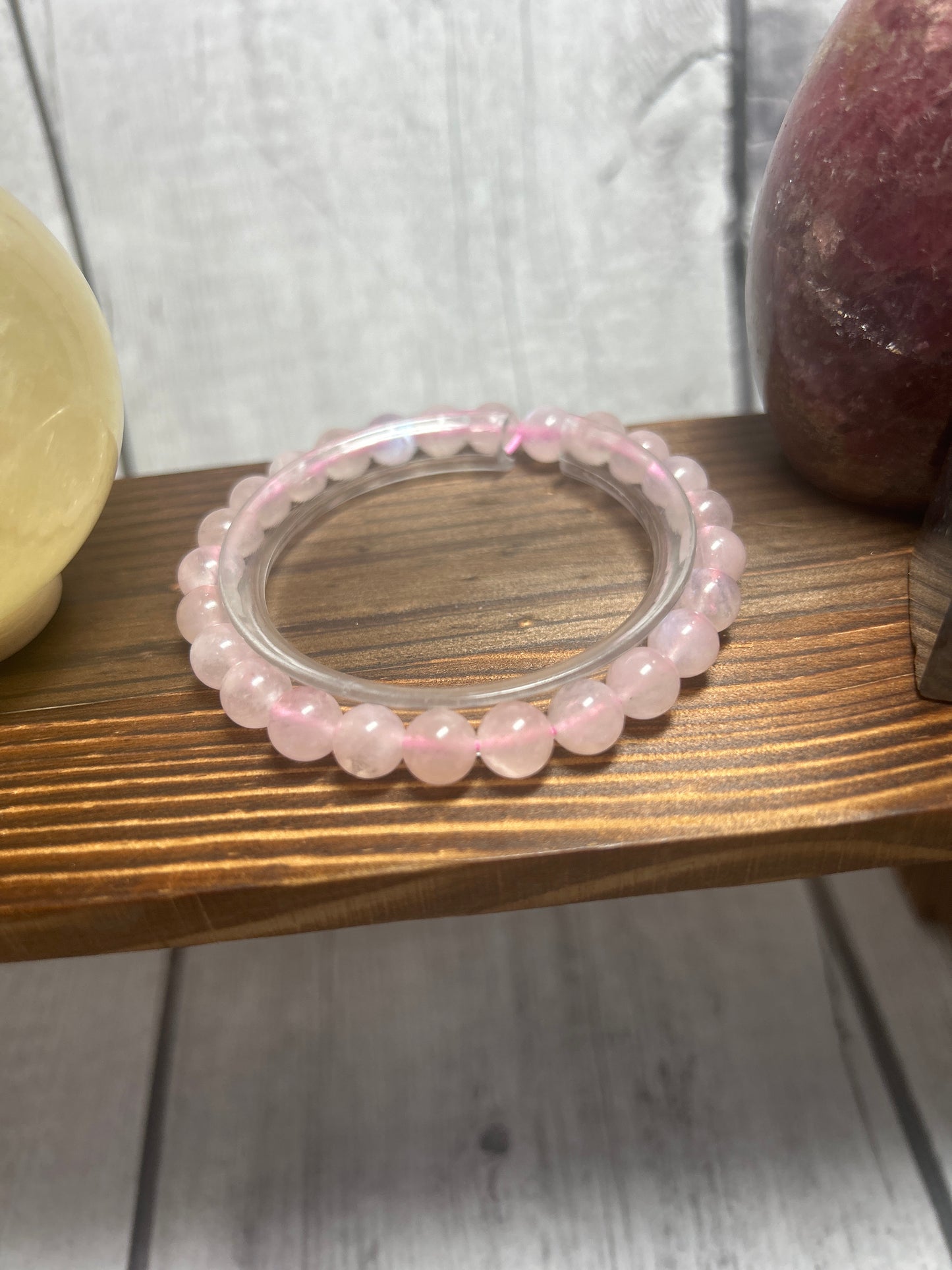 7.5mm Pink moonstone bracelet