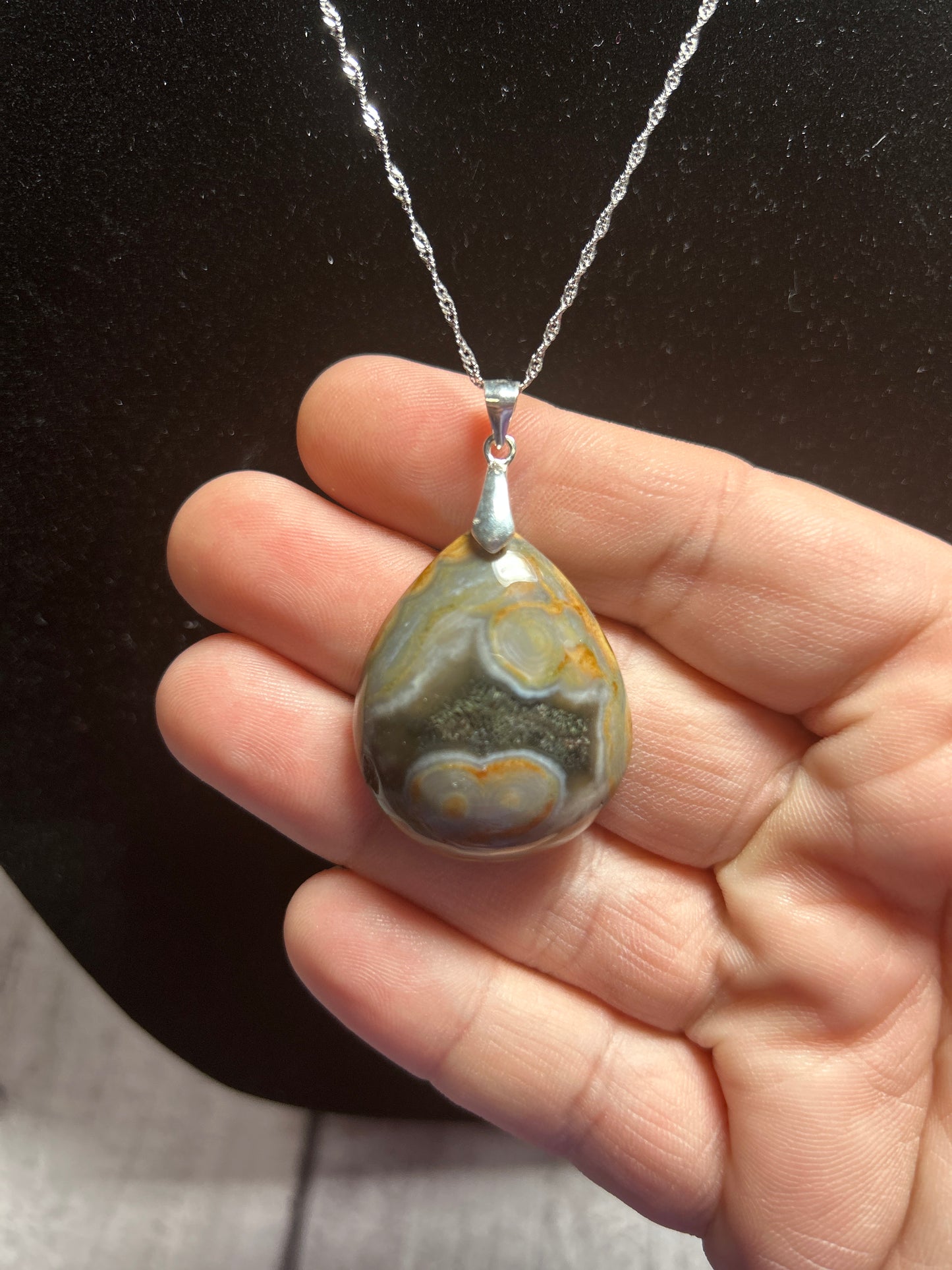 Ocean Jasper Teardrop S925 Necklace
