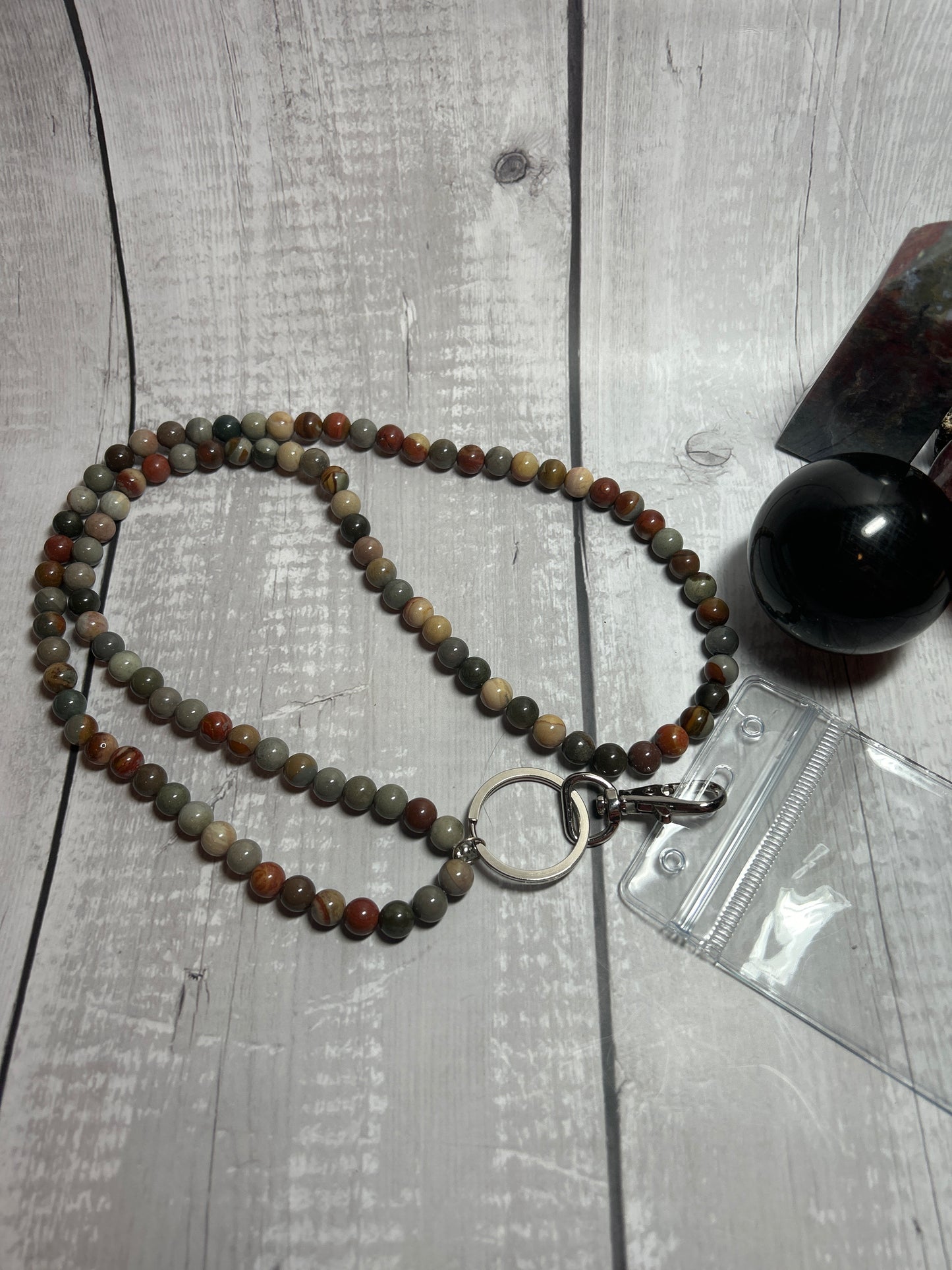 8mm Botswana Agate Lanyard