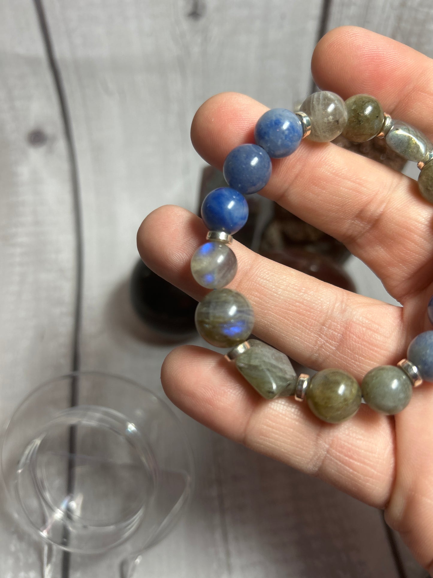 10mm+ Blue aventurine and Labradorite mix bracelet