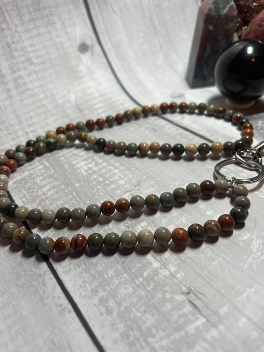 8mm Botswana Agate Lanyard