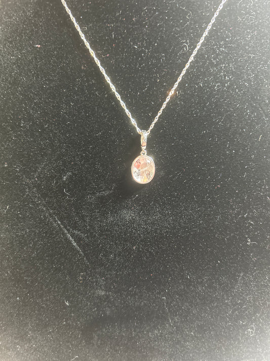 S925 Clear Quartz Pendant and 18 in Chain