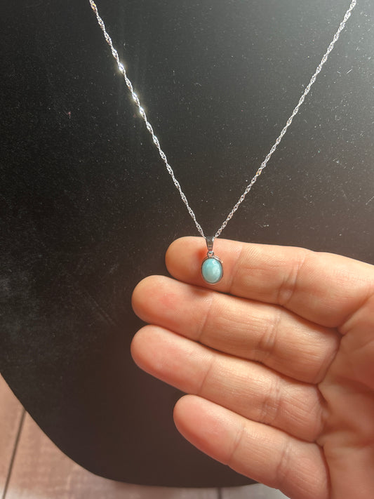 S925 Larimar Pendant and Chain