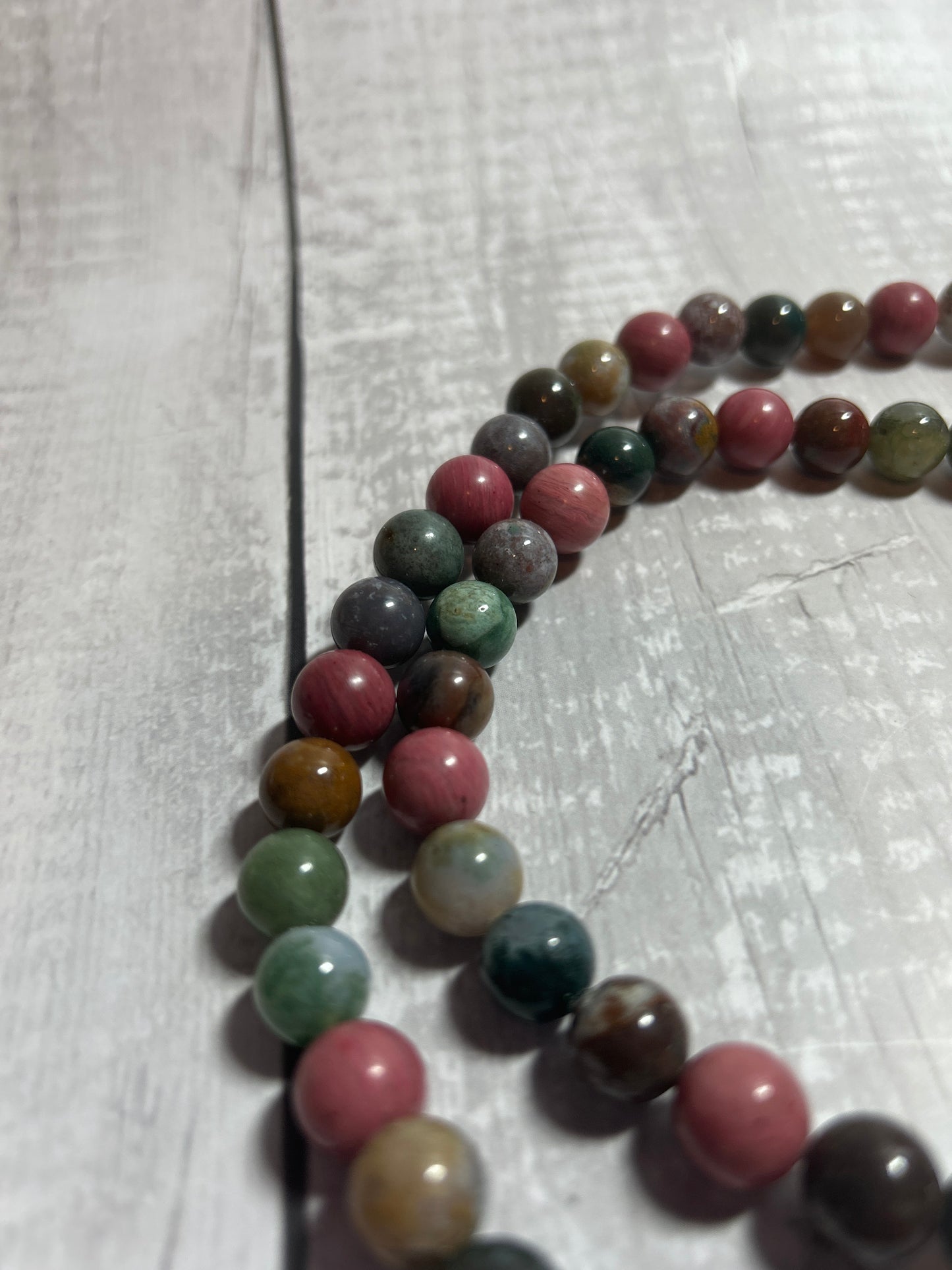 India Agate and Rhodonite Lanyard (10mm)