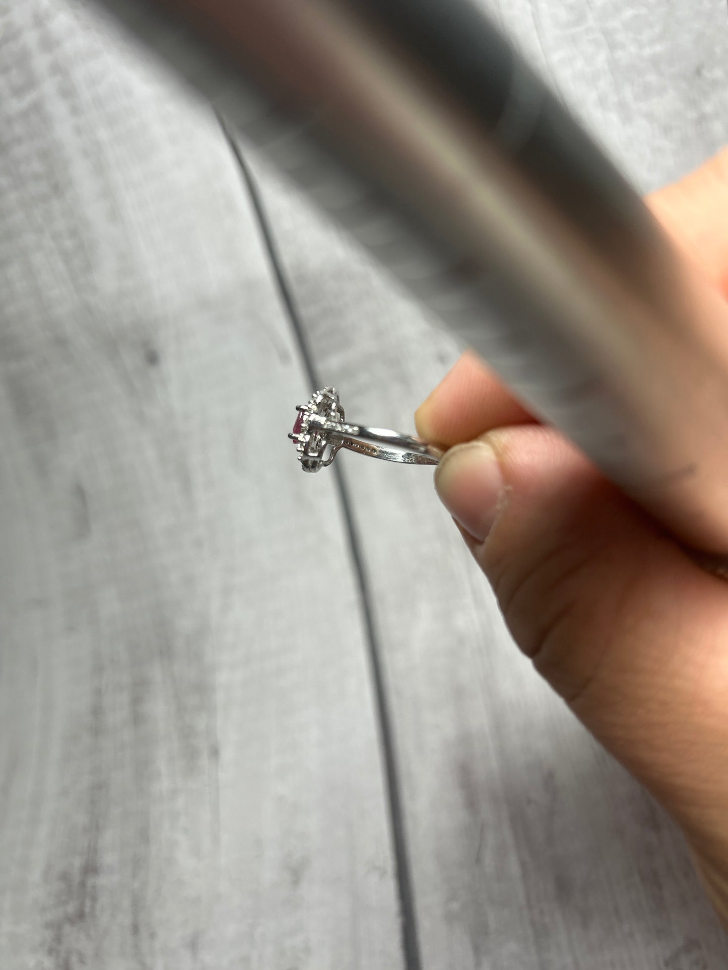 S925 Ruby and Zircon Adjustable Ring