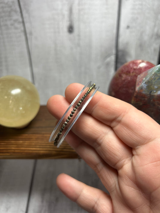 Faceted pyrite clasp bracelet
