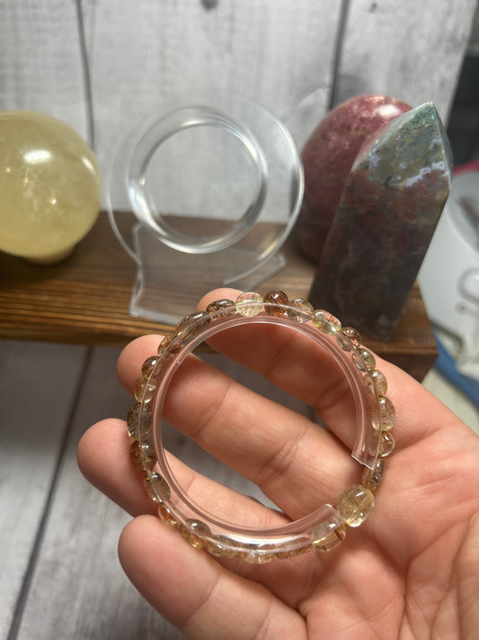 Copper rutile memory wire bracelet