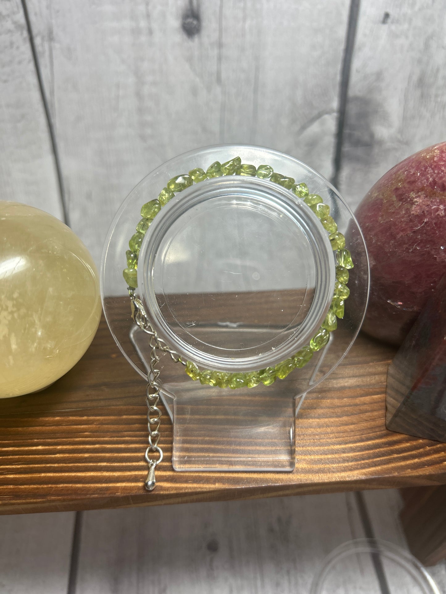 Peridot clasp bracelet