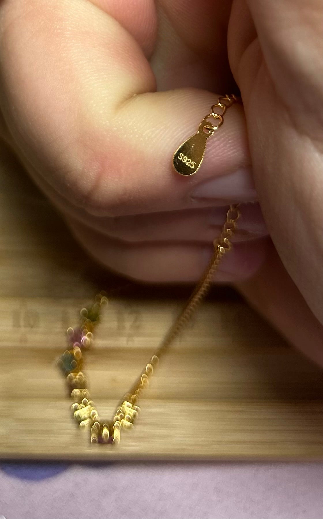 Gold coated S925 Tourmaline bracelet