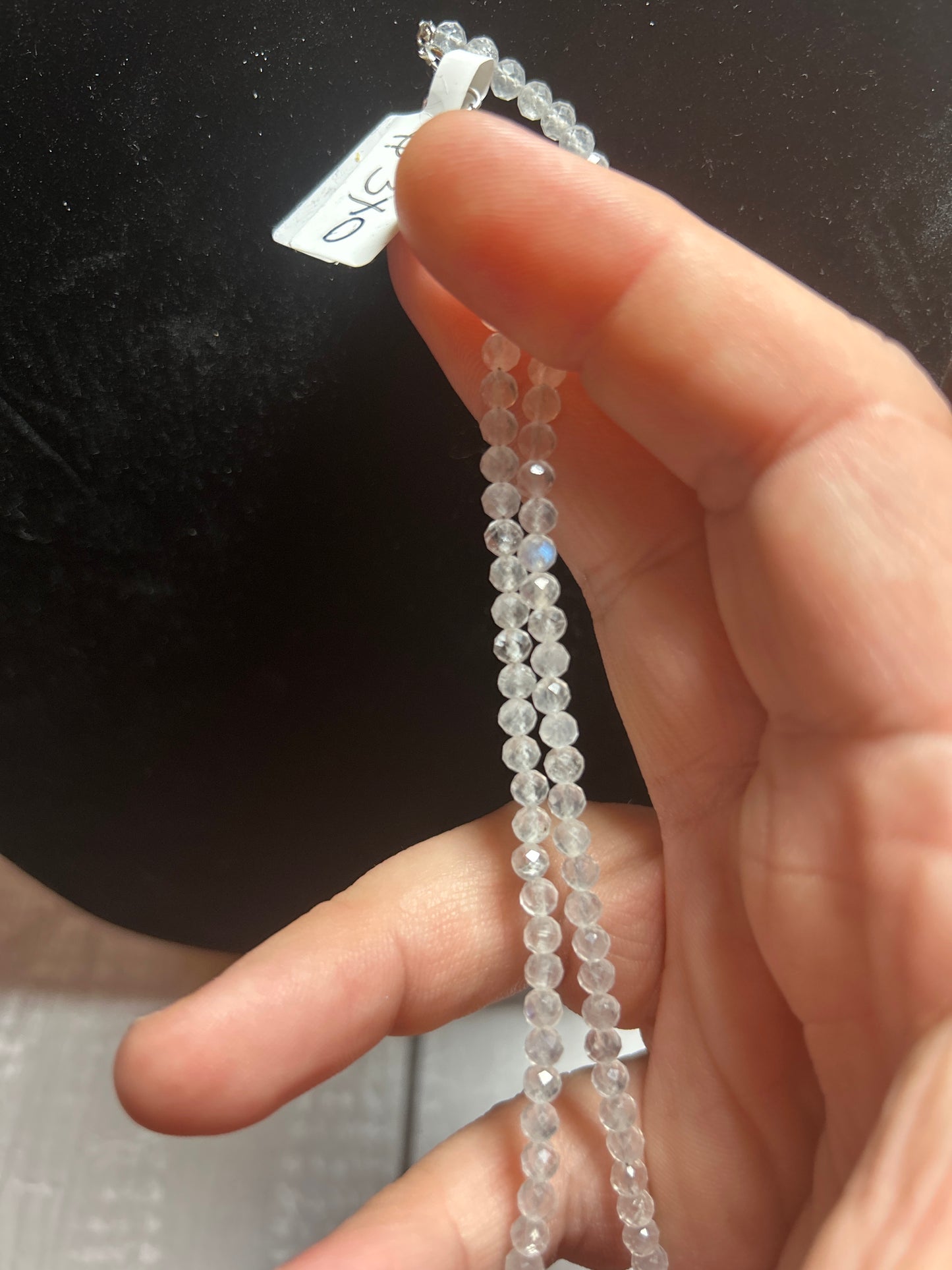 S925 Faceted Moonstone Necklace