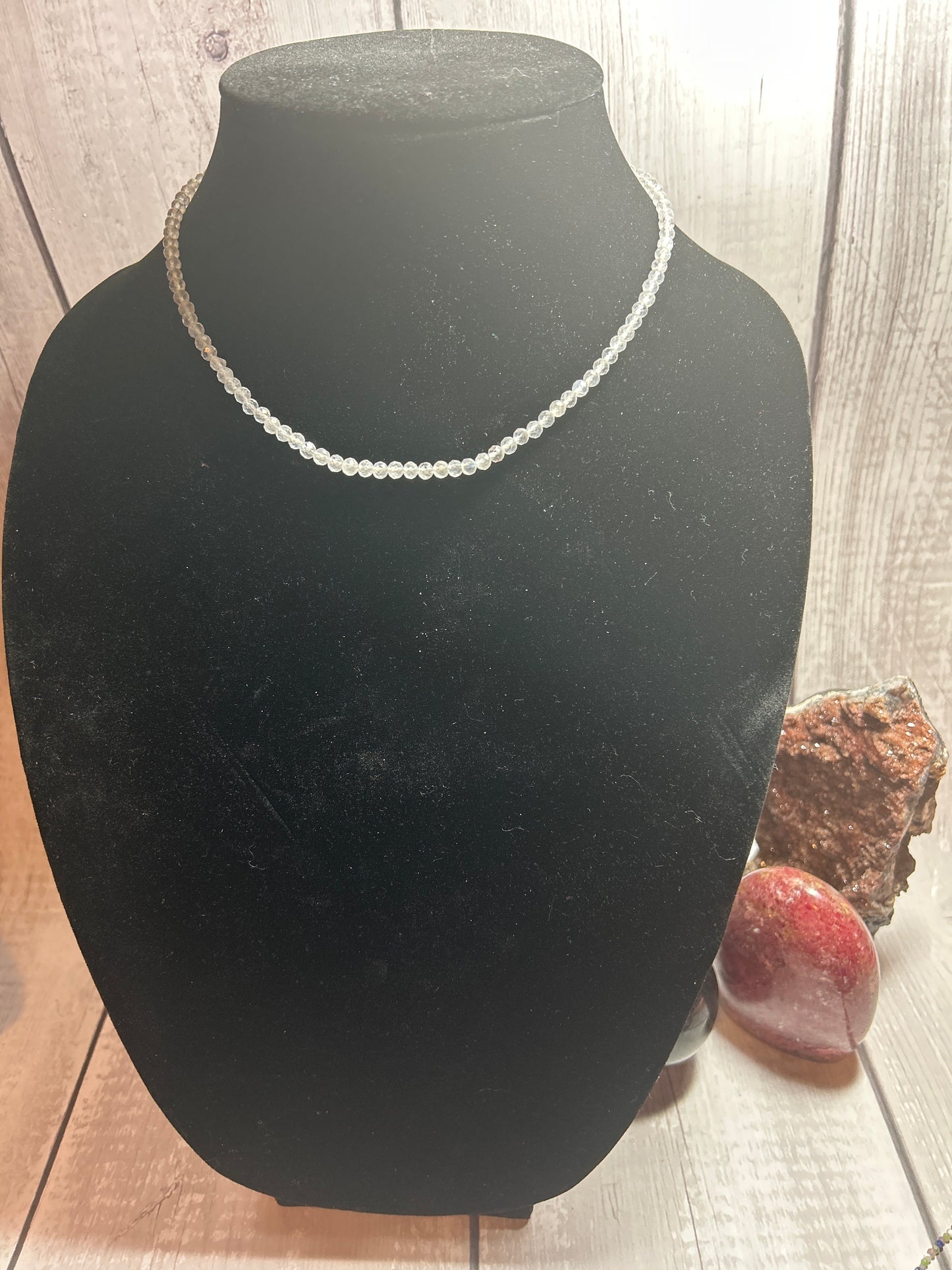 S925 Faceted Moonstone Necklace