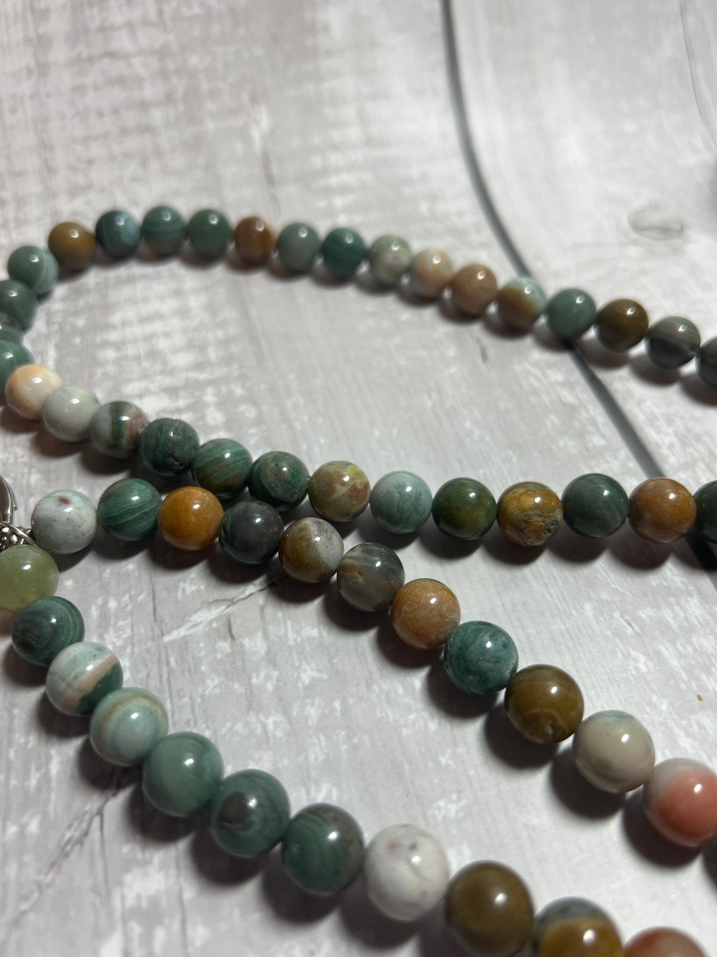 Green Botswana Agate 10mm Lanyard