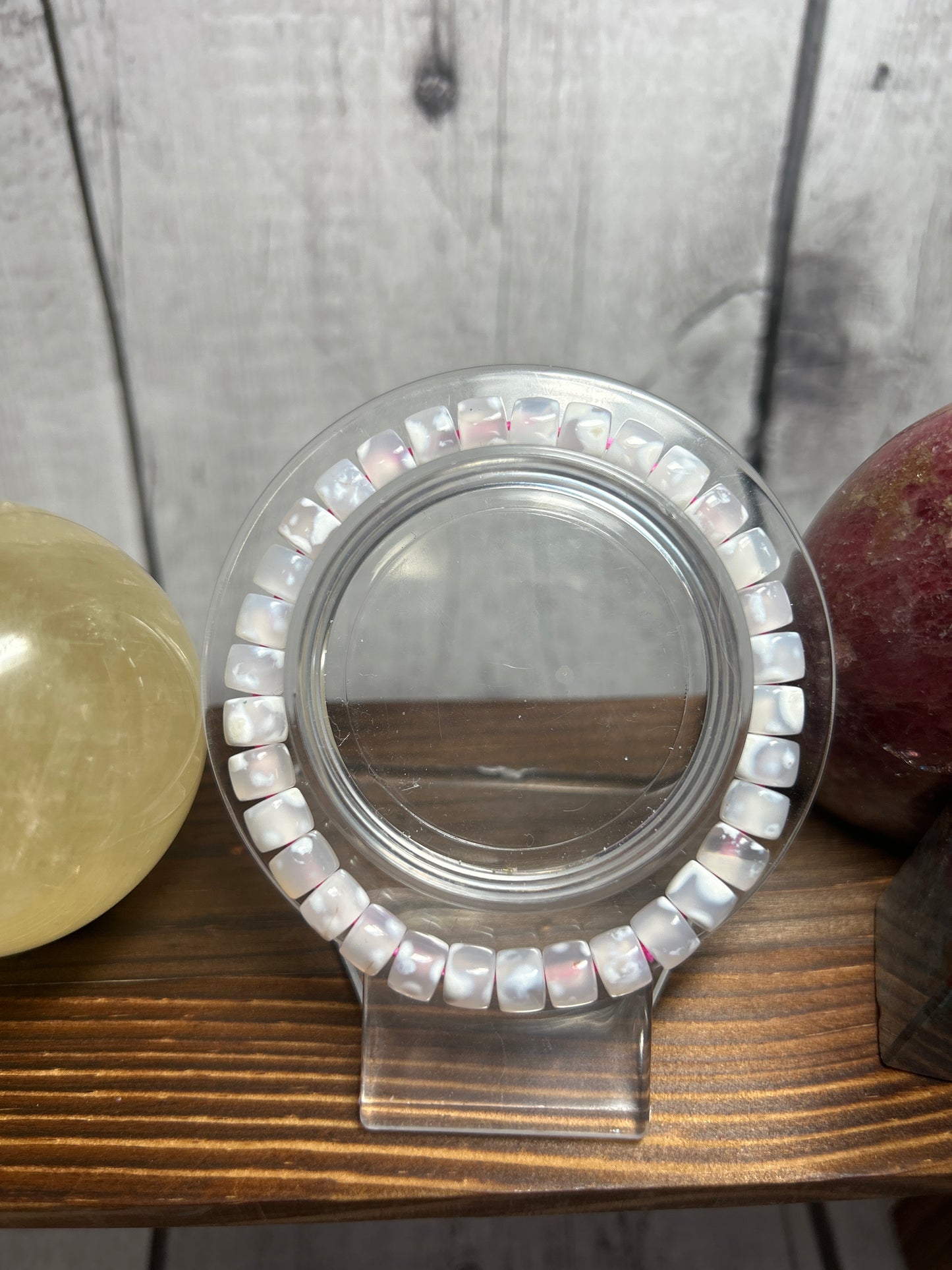 Barrel Pink Orca Agate Bracelet