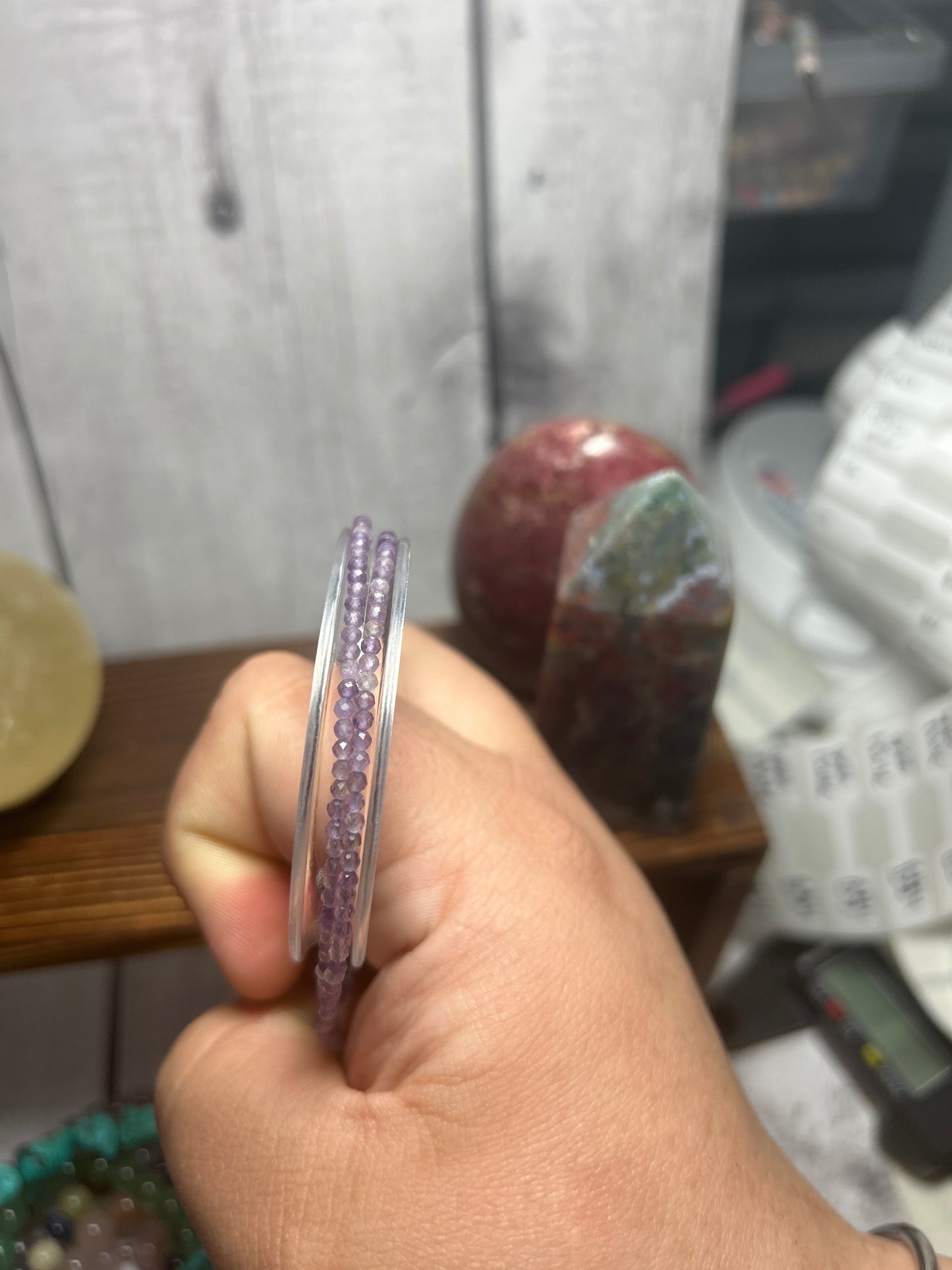 Amethyst clasp bracelet