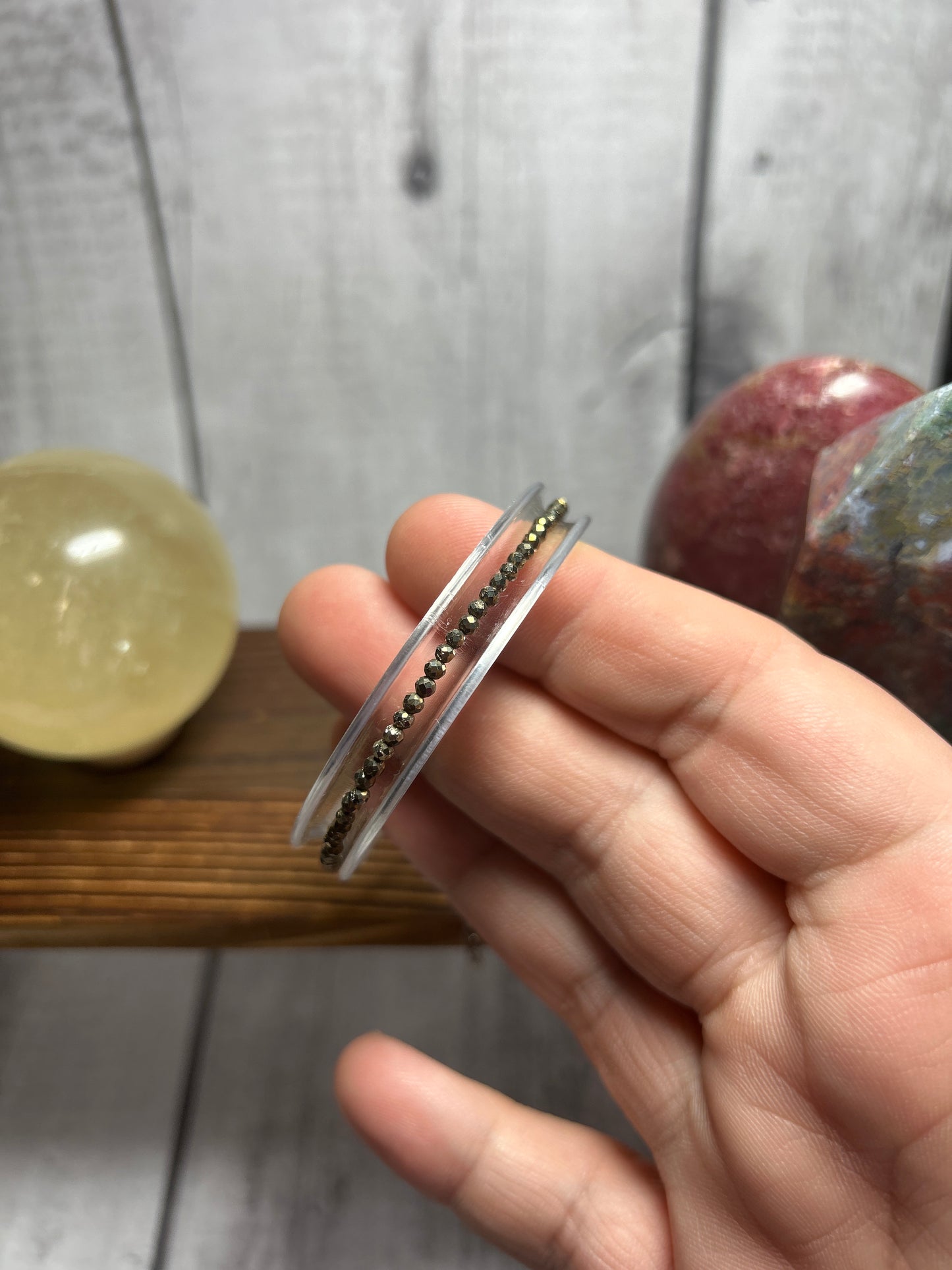Faceted pyrite clasp bracelet