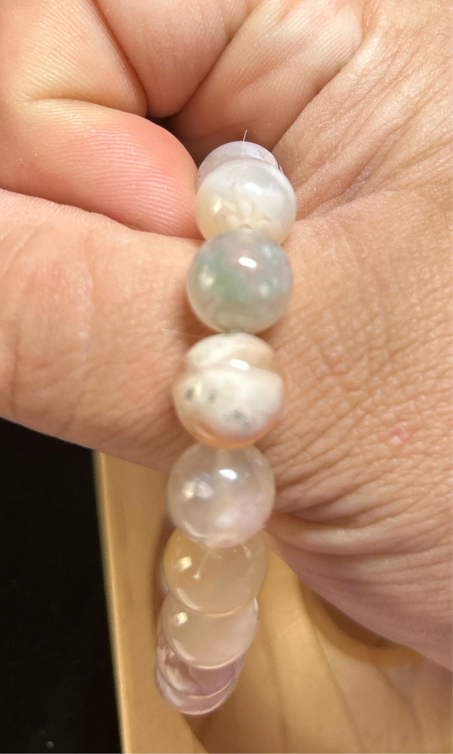 10mm+Flower Agate with GFA Bracelet