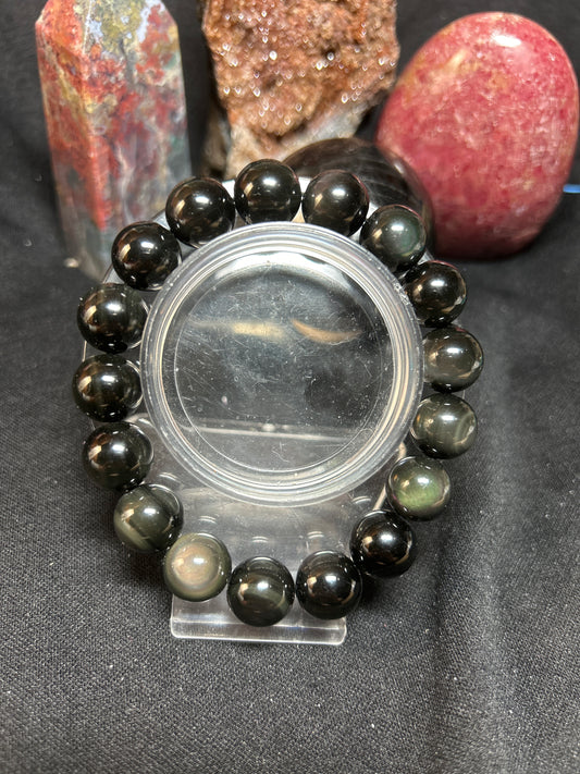 12mm Rainbow Obsidian Bracelet